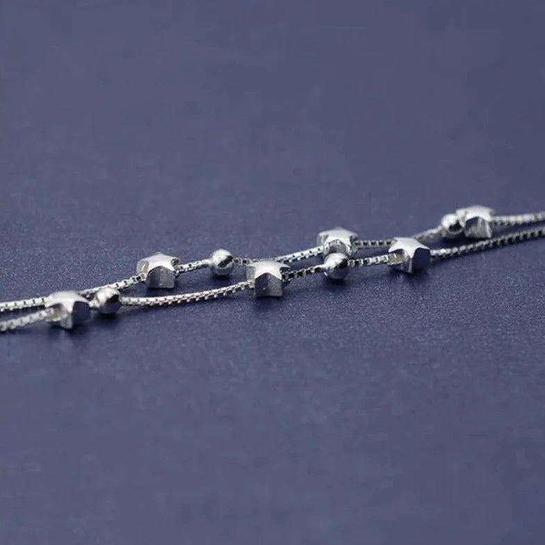 Verona Double Star Bracelet / Silver Plated - Nina Kane Jewellery