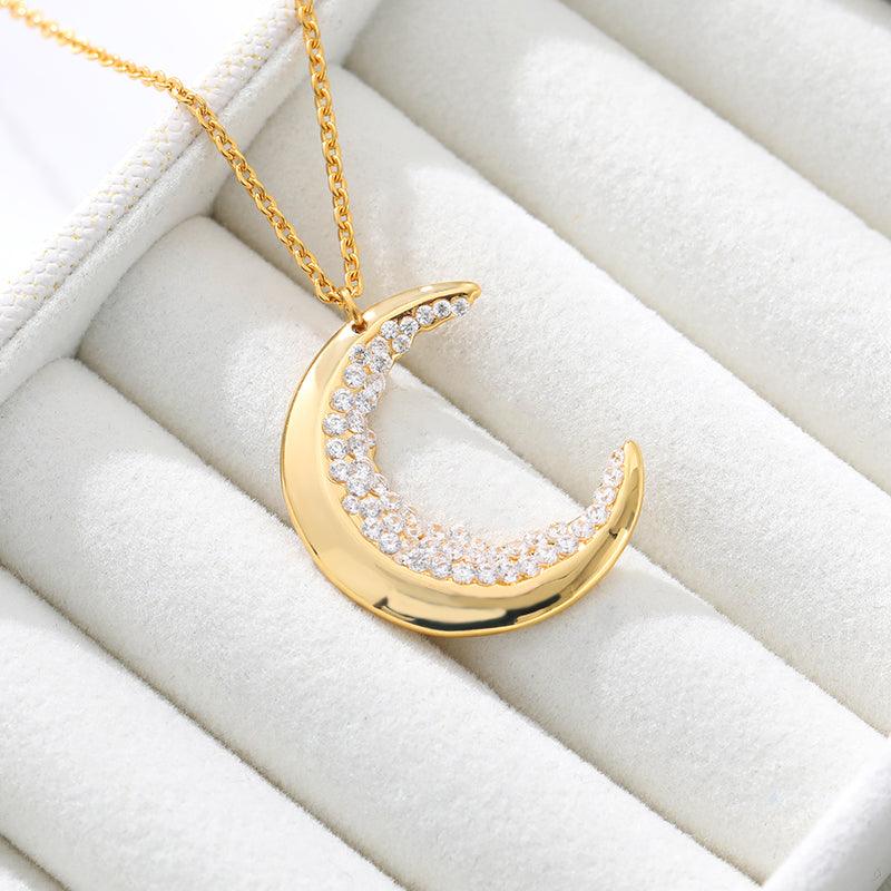 Corina Crescent Moon Pendants / Stainless Steel - Nina Kane Jewellery