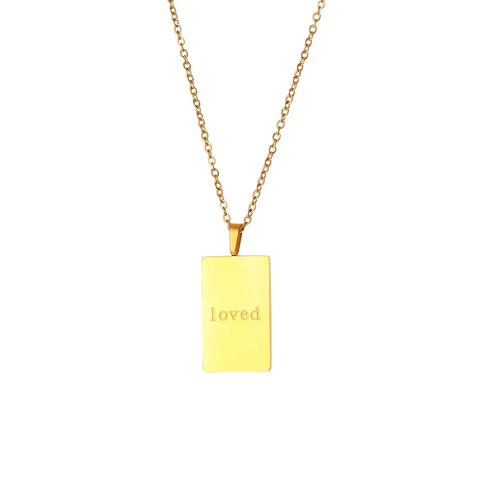 Demeter Feel Good Square Pendants / 18K Gold Plated - Nina Kane Jewellery