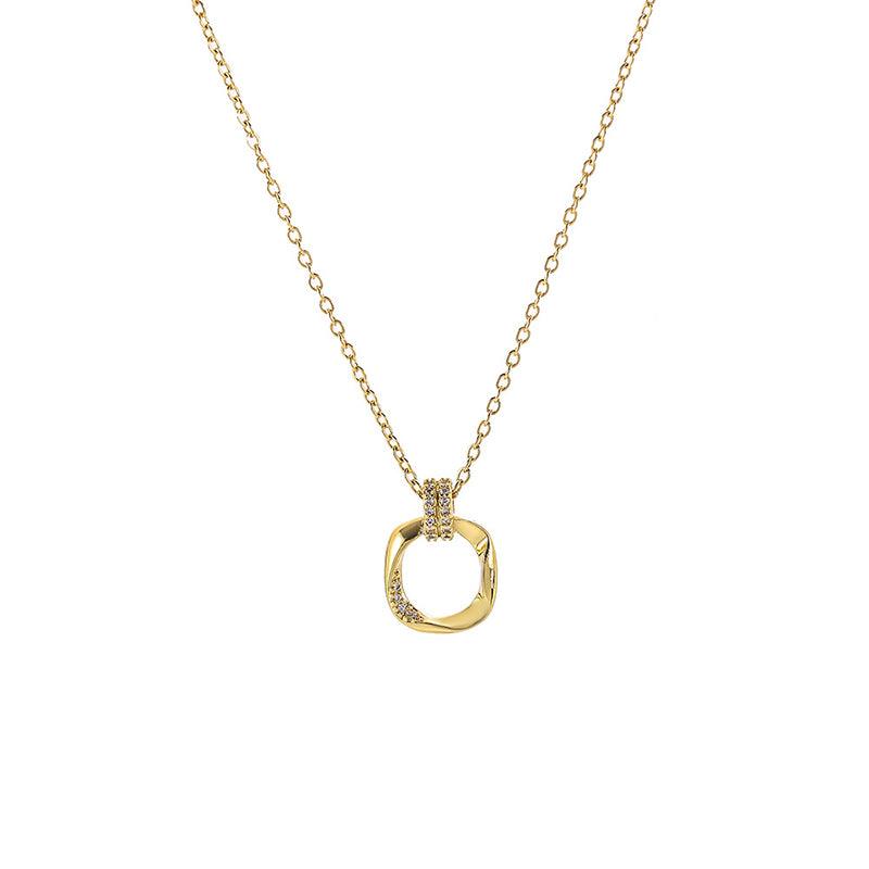 Diana Irregular Square Pendant / Stainless Steel - Nina Kane Jewellery