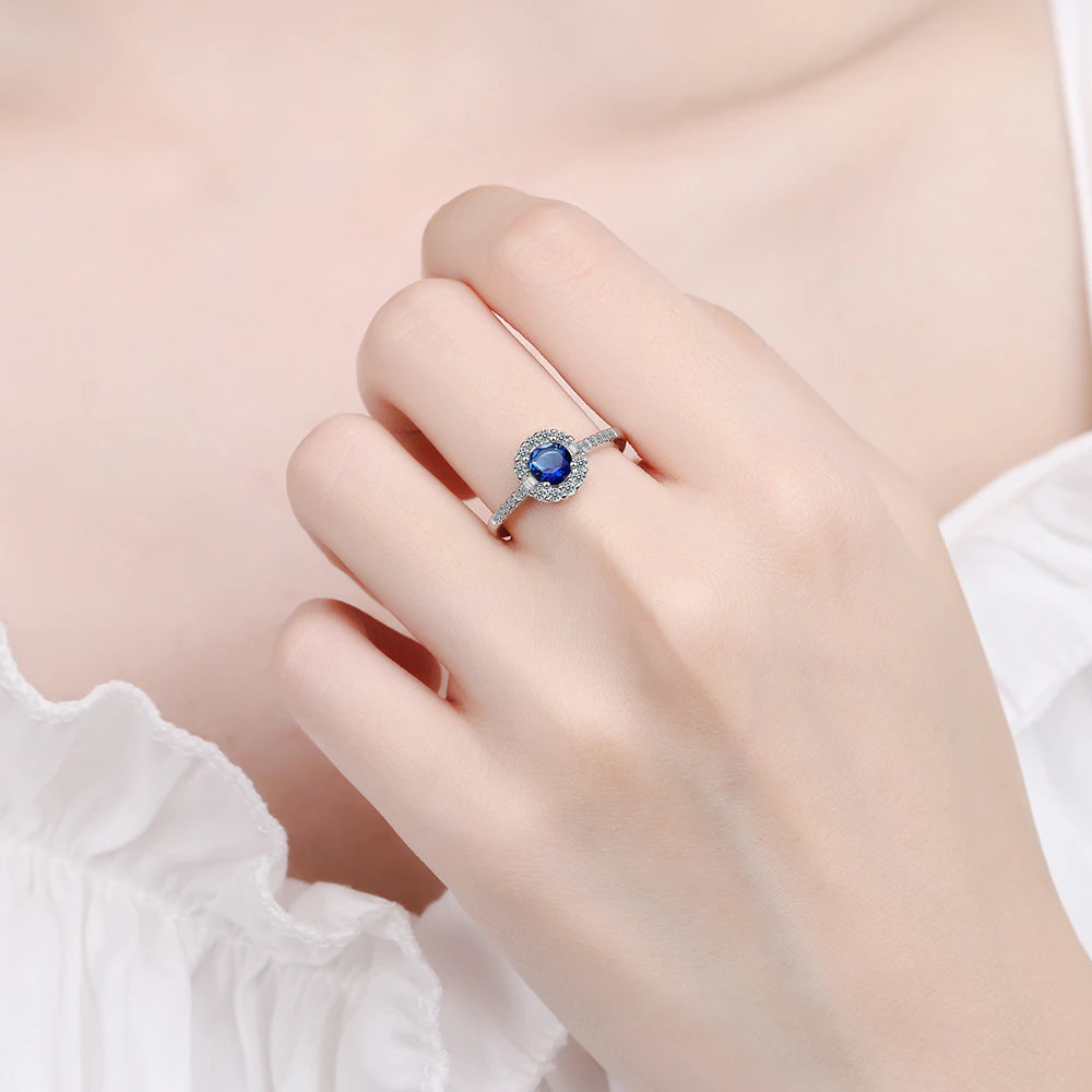 Bianca Royal Sapphire Ring / 925 Sterling Silver - Nina Kane Jewellery