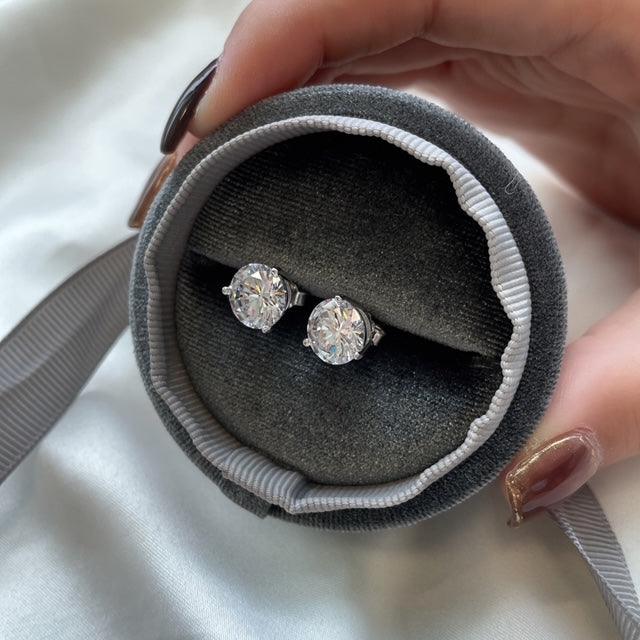 Sadie Zircon Diamond Earrings / 925 Sterling Silver - Nina Kane Jewellery
