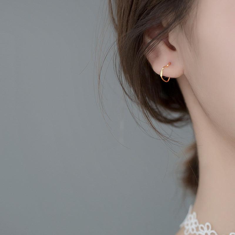 Valerie Heart Shaped Earrings / 925 Sterling Silver - Nina Kane Jewellery