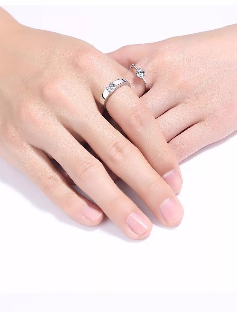 Forever Love Couple Rings / 925 Sterling Silver - Nina Kane Jewellery