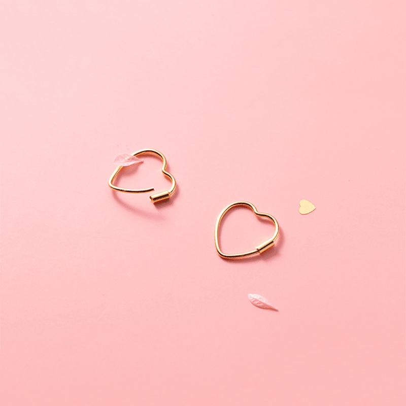 Valerie Heart Shaped Earrings / 925 Sterling Silver - Nina Kane Jewellery