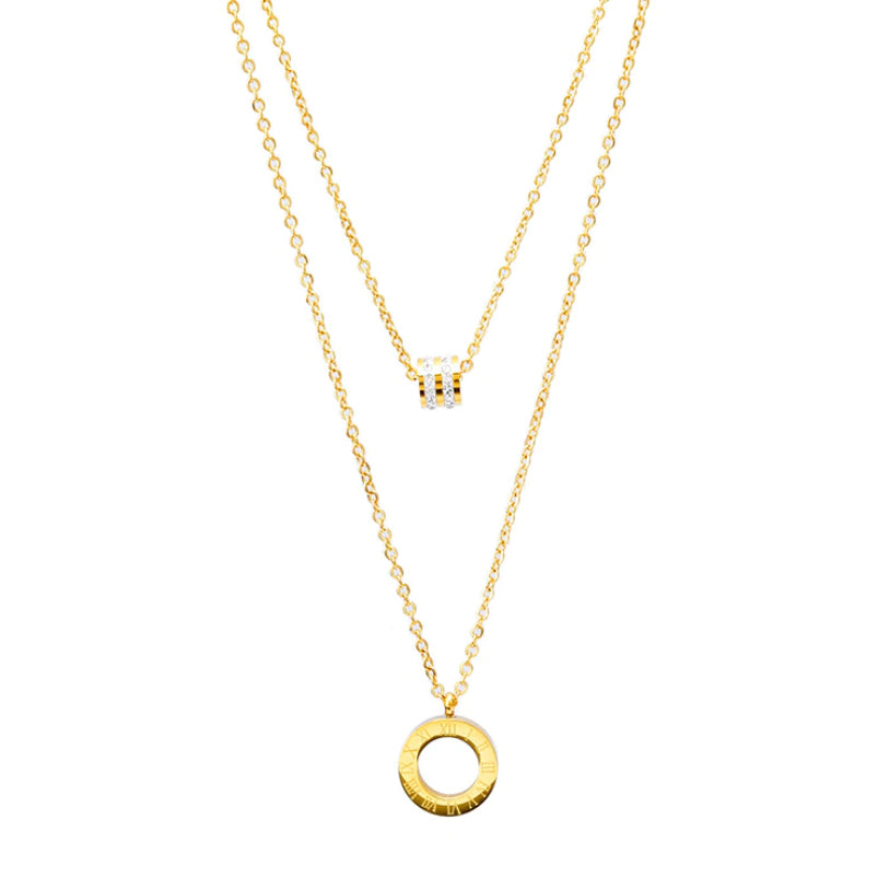 Emmeline Double Pendant Necklace / Stainless Steel - Nina Kane Jewellery
