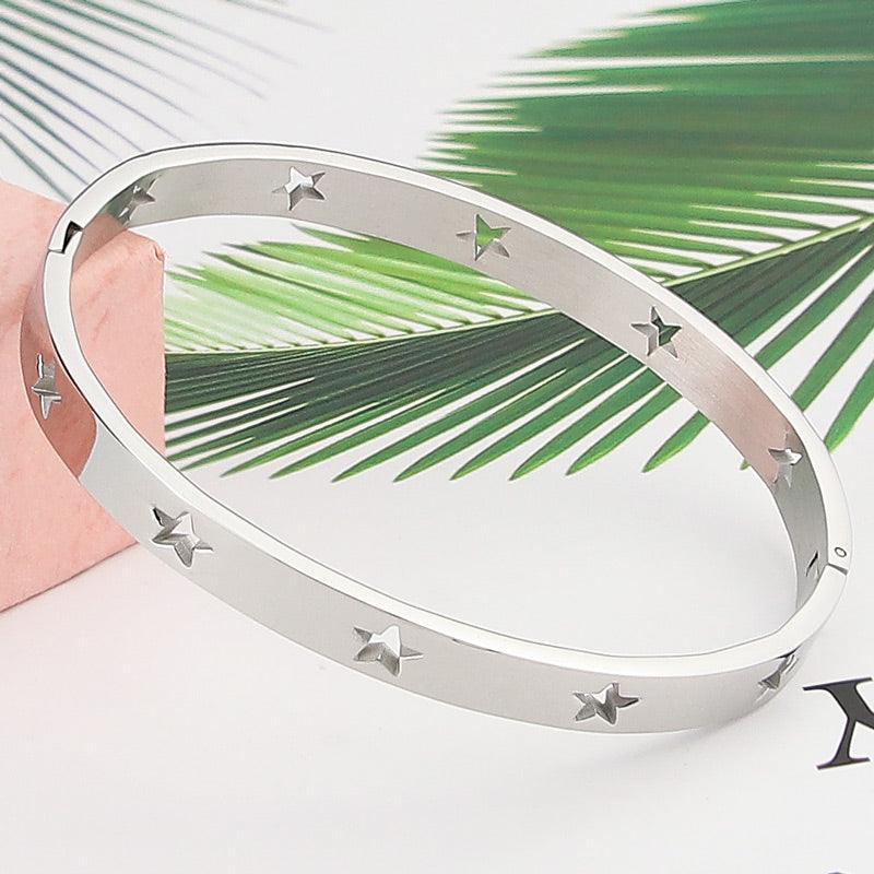 Tilly Star Spangled Bangles / Stainless Steel - Nina Kane Jewellery