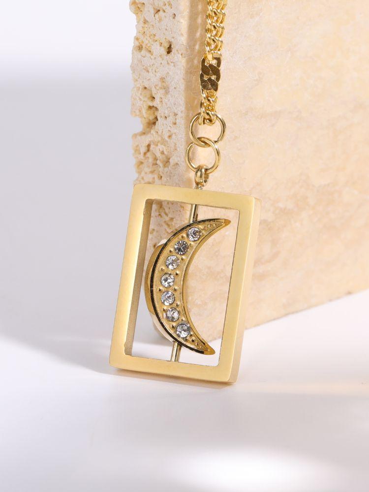Harlow Rotating Moon & Sun Pendants / 18K Gold Plated - Nina Kane Jewellery