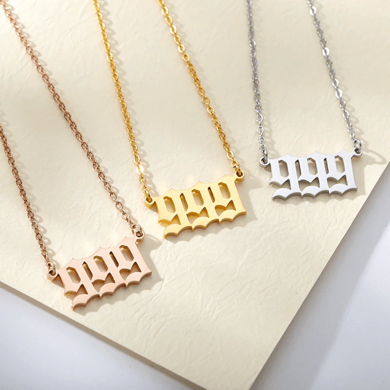 Angel Number Chain Necklaces / Stainless Steel - Nina Kane Jewellery