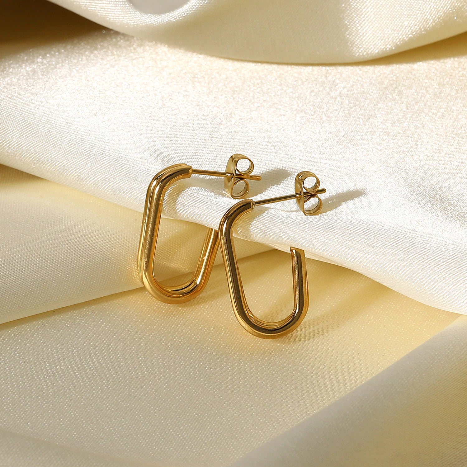 Chantelle Double Layer Gold Earrings / 18K Gold Plated - Nina Kane Jewellery