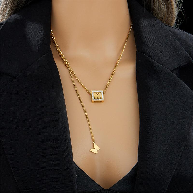 Gabriella Butterfly Pendant / Stainless Steel - Nina Kane Jewellery