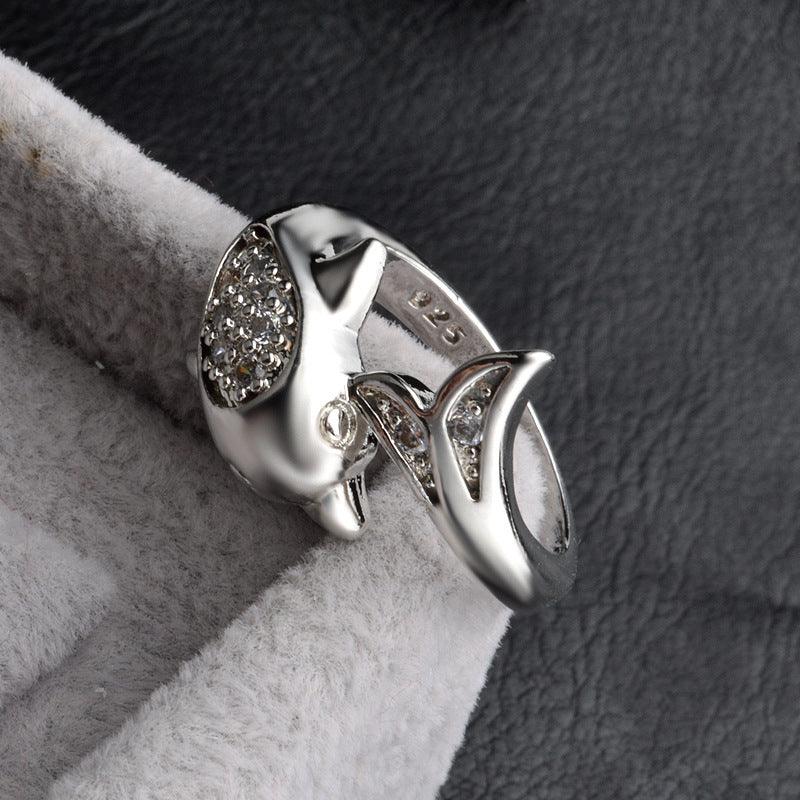 Irina Dolphin Adjustable Ring / 925 Sterling Silver - Nina Kane Jewellery