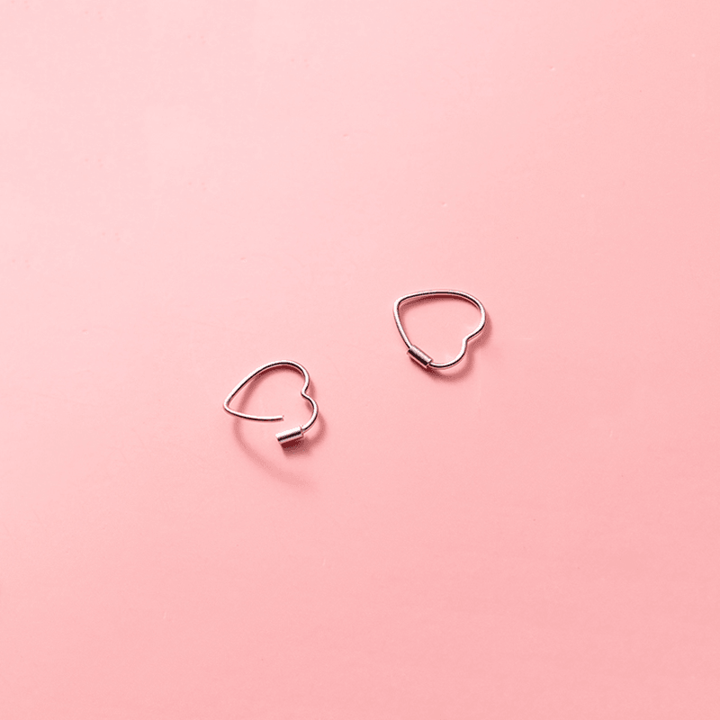Valerie Heart Shaped Earrings / 925 Sterling Silver - Nina Kane Jewellery