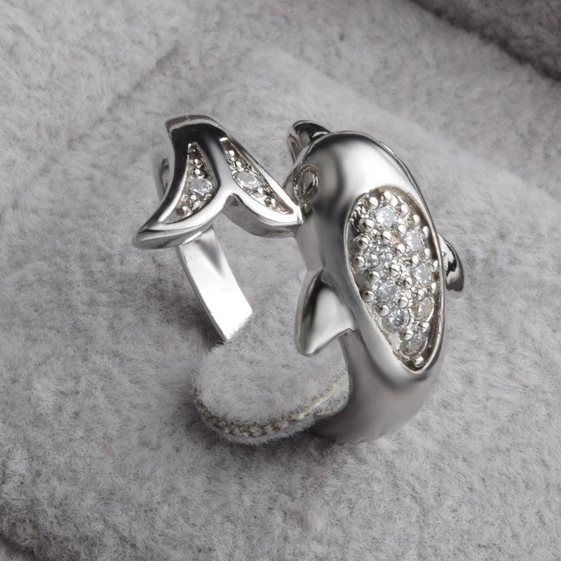 Irina Dolphin Adjustable Ring / 925 Sterling Silver - Nina Kane Jewellery