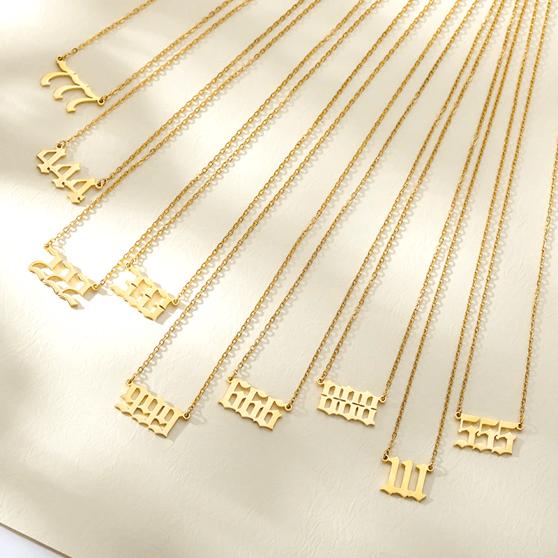 Angel Number Chain Necklaces / Stainless Steel - Nina Kane Jewellery