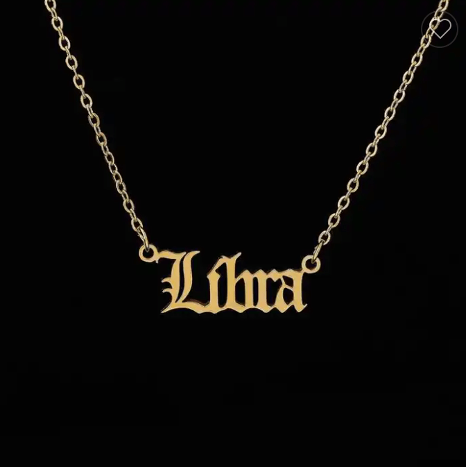 Calista Gold Cursive Script Zodiac Pendants / 18K Gold Plated - Nina Kane Jewellery