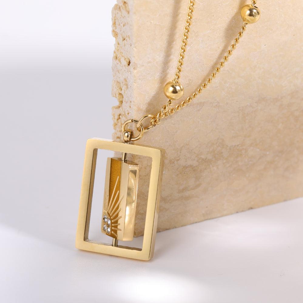 Harlow Rotating Moon & Sun Pendants / 18K Gold Plated - Nina Kane Jewellery