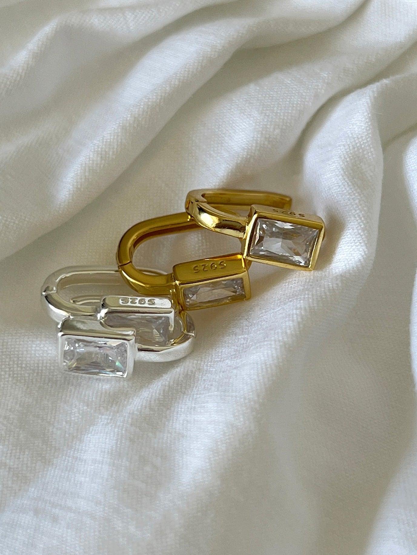 Monaco Elegant Zircon Earrings / 925 Sterling Silver - Nina Kane Jewellery
