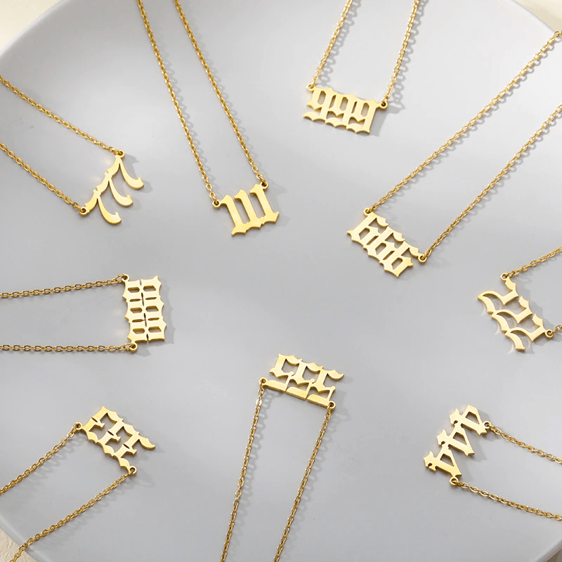 Angel Number Chain Necklaces / Stainless Steel - Nina Kane Jewellery