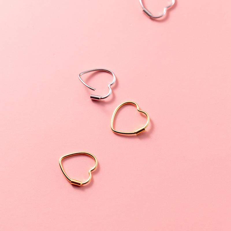 Valerie Heart Shaped Earrings / 925 Sterling Silver - Nina Kane Jewellery