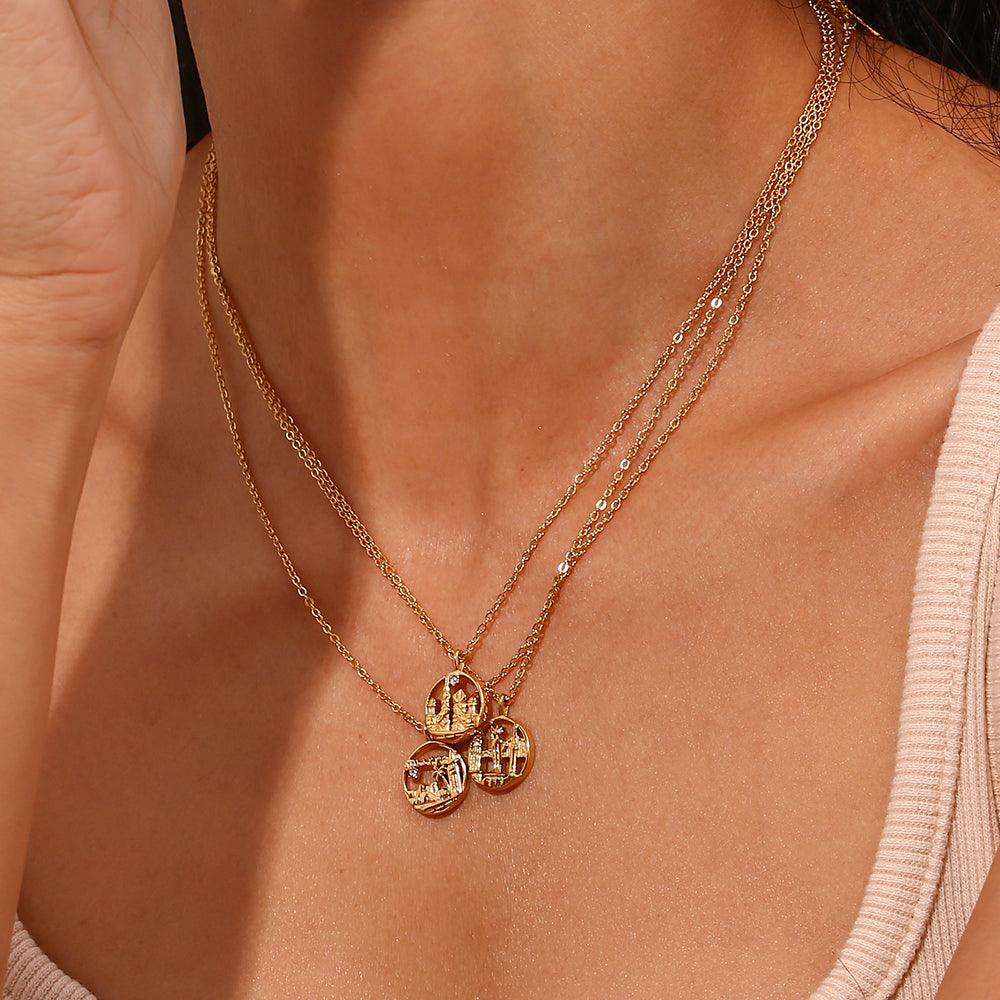 The Famous City's Pendants / 18K Gold Plated - Nina Kane Jewellery