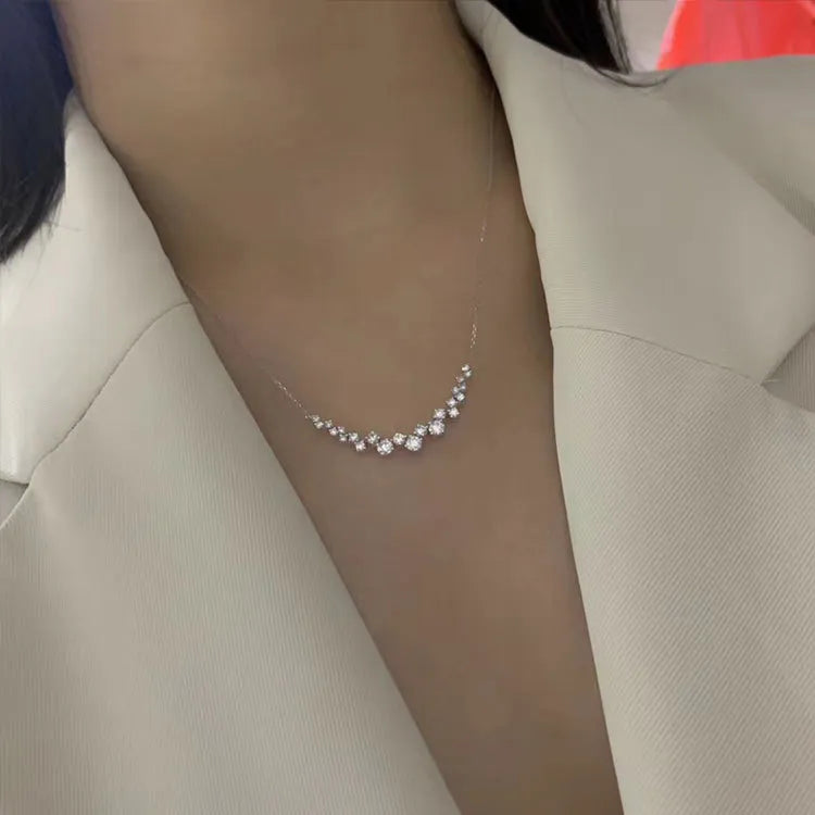 Alessia Zircon Diamond Necklace / Stainless Steel - Nina Kane Jewellery