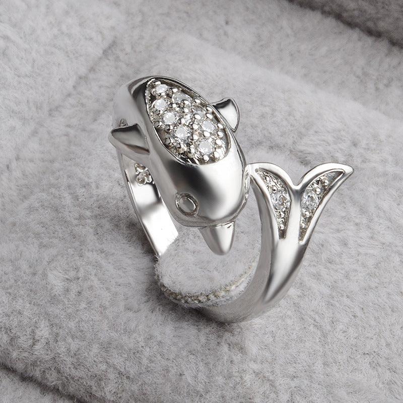 Irina Dolphin Adjustable Ring / 925 Sterling Silver - Nina Kane Jewellery