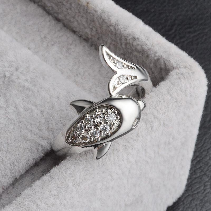 Irina Dolphin Adjustable Ring / 925 Sterling Silver - Nina Kane Jewellery