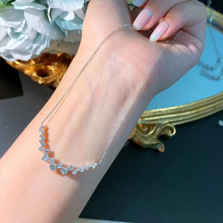Alessia Zircon Diamond Necklace / Stainless Steel - Nina Kane Jewellery