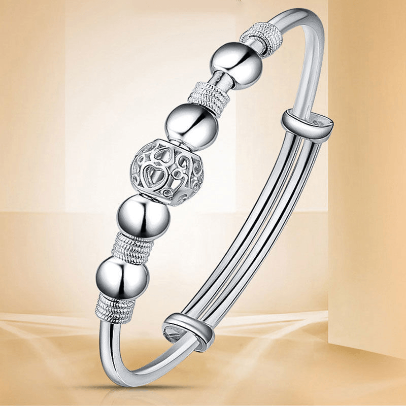 Catarina Beaded Bangle / 925 Sterling Silver - Nina Kane Jewellery
