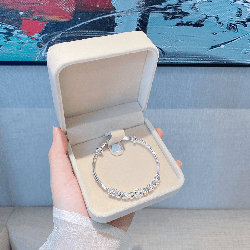 Catarina Beaded Bangle / 925 Sterling Silver - Nina Kane Jewellery