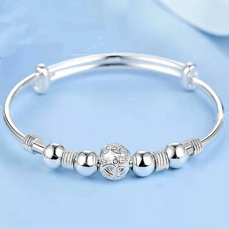 Catarina Beaded Bangle / 925 Sterling Silver - Nina Kane Jewellery