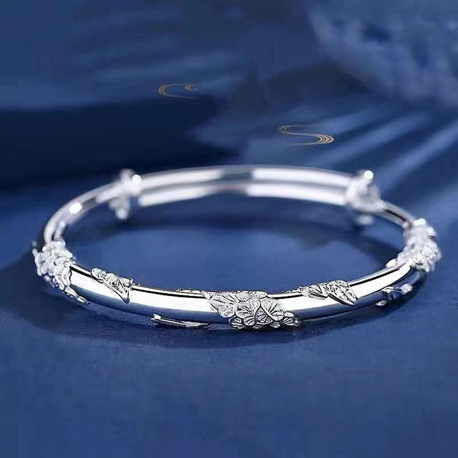 Hermione Inlaid Flower Bracelet / 925 Sterling Silver - Nina Kane Jewellery