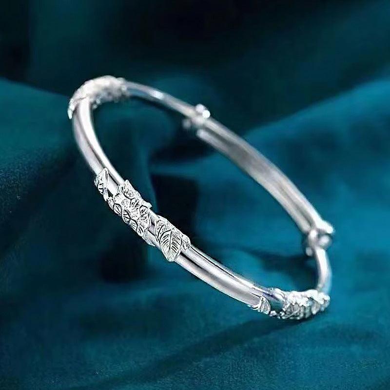 Hermione Inlaid Flower Bracelet / 925 Sterling Silver - Nina Kane Jewellery