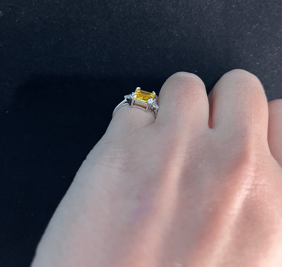 Miranda Princess Cut Moissanite Ring / 925 Sterling Silver - Nina Kane Jewellery