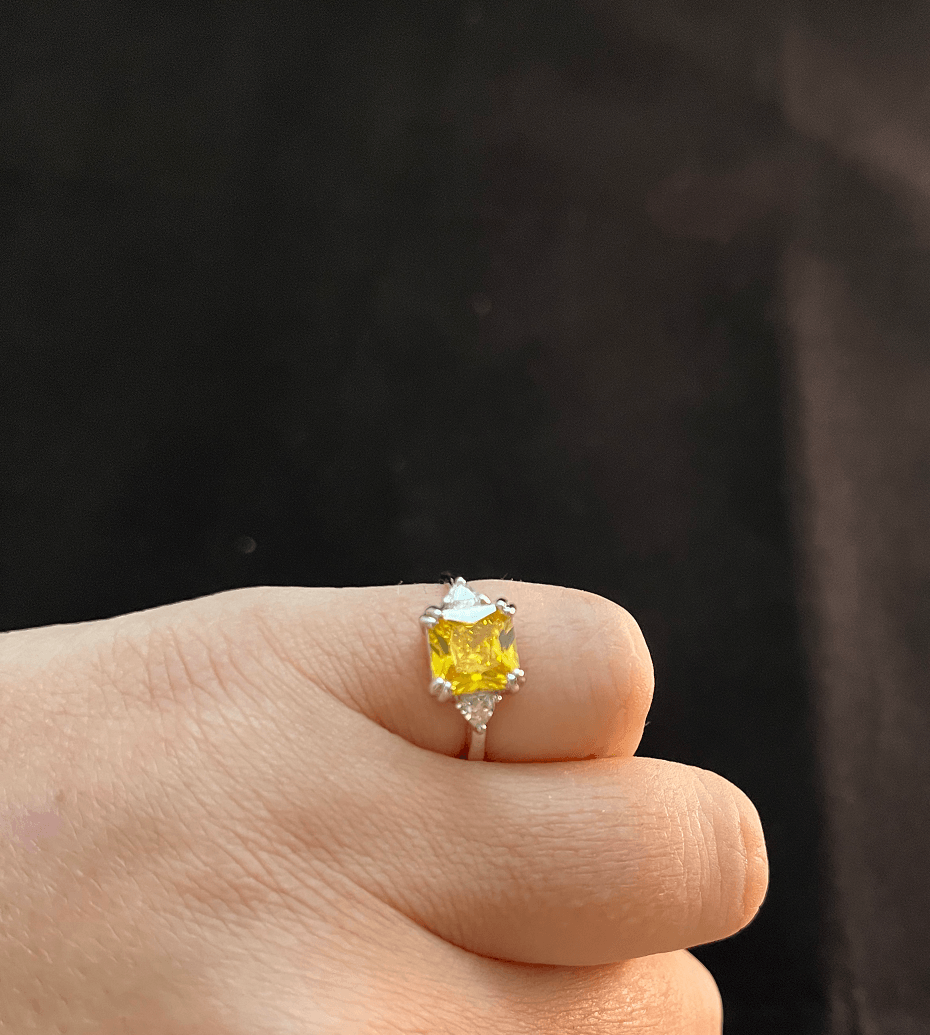 Miranda Princess Cut Moissanite Ring / 925 Sterling Silver - Nina Kane Jewellery