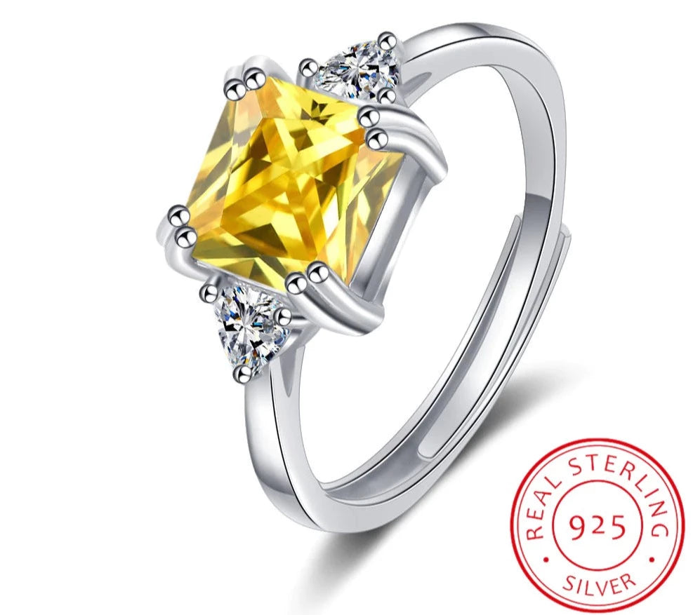 Miranda Princess Cut Moissanite Ring / 925 Sterling Silver - Nina Kane Jewellery