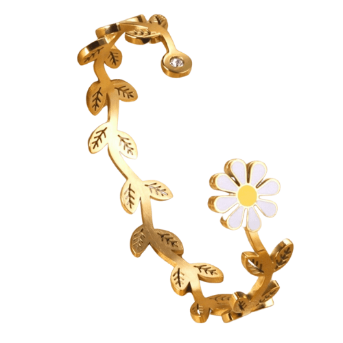 Margot Daisy Flower Bracelet / Gold Plated - Nina Kane Jewellery