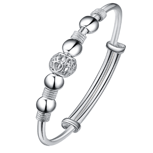 Catarina Beaded Bangle / 925 Sterling Silver - Nina Kane Jewellery