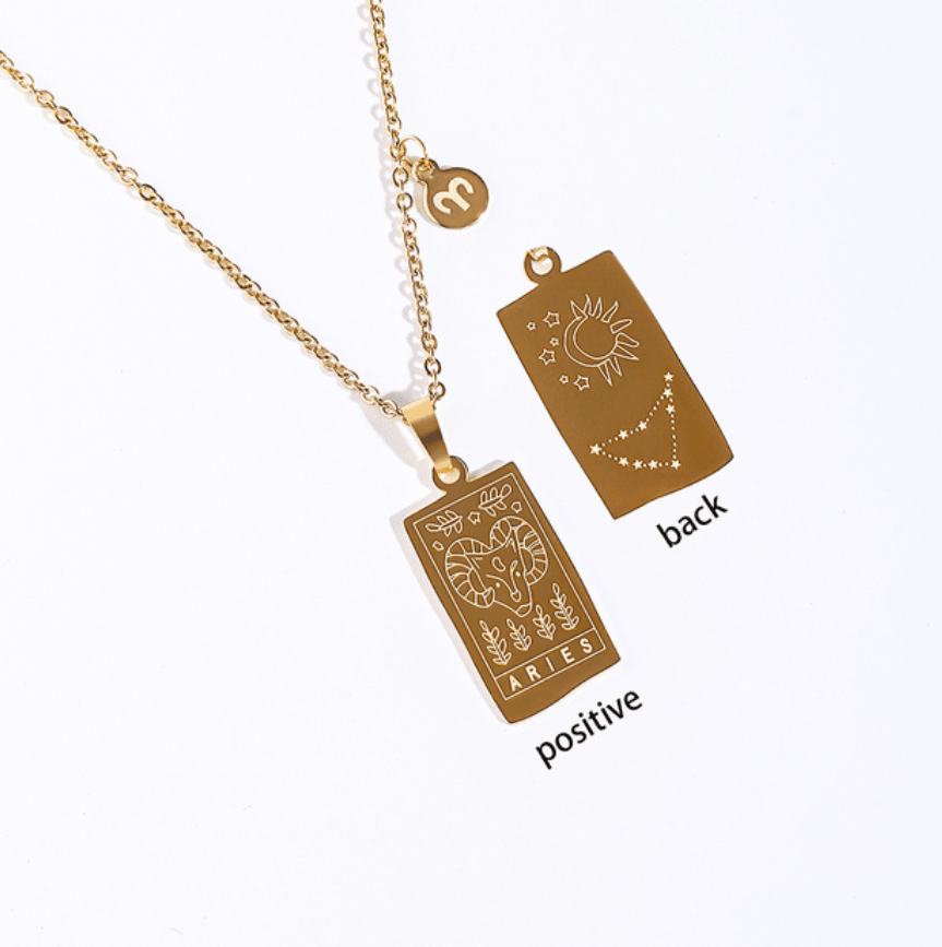 Atlantis Irregular Shape Zodiac Pendants / 18K Gold Plated - Nina Kane Jewellery