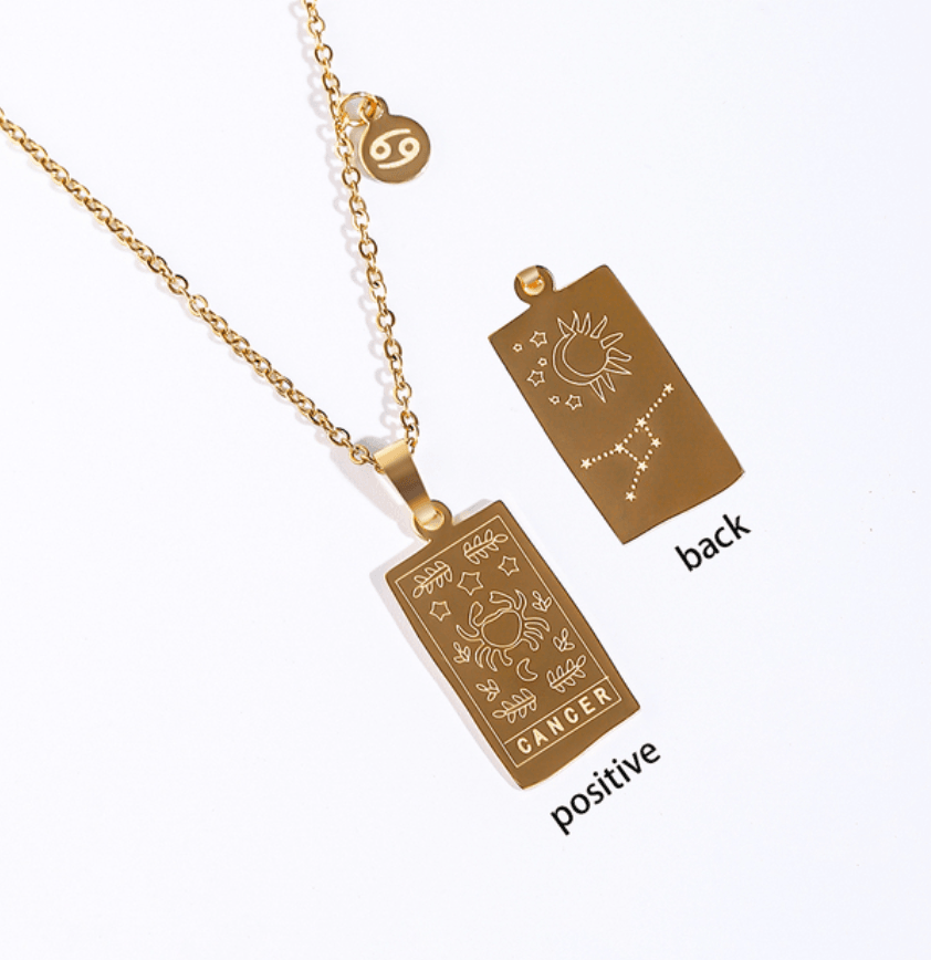 Atlantis Irregular Shape Zodiac Pendants / 18K Gold Plated - Nina Kane Jewellery