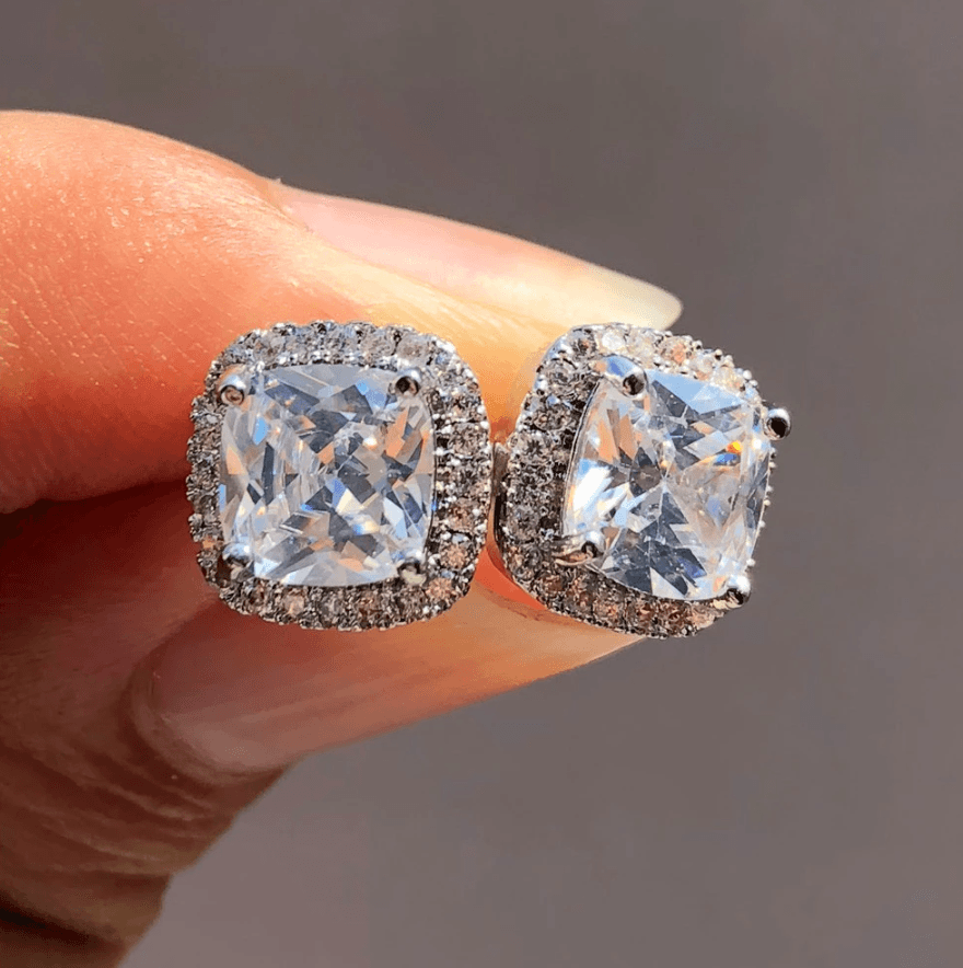 Antoinette Zircon Stud Earrings / Sterling Silver - Nina Kane Jewellery
