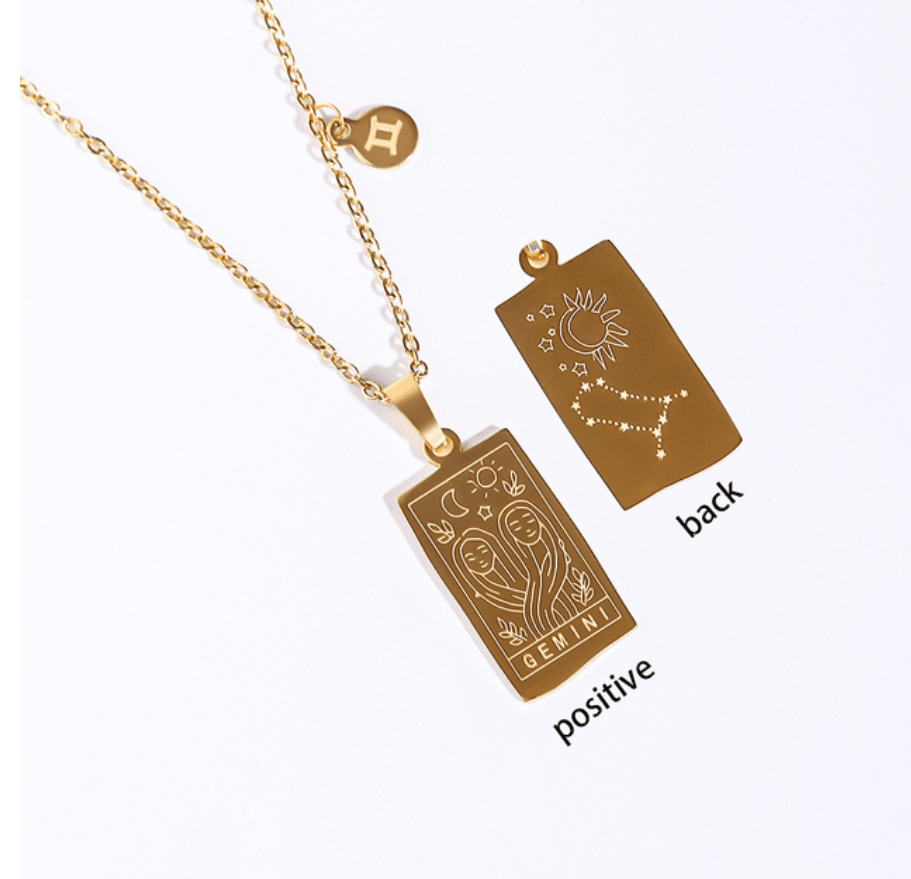 Atlantis Irregular Shape Zodiac Pendants / 18K Gold Plated - Nina Kane Jewellery