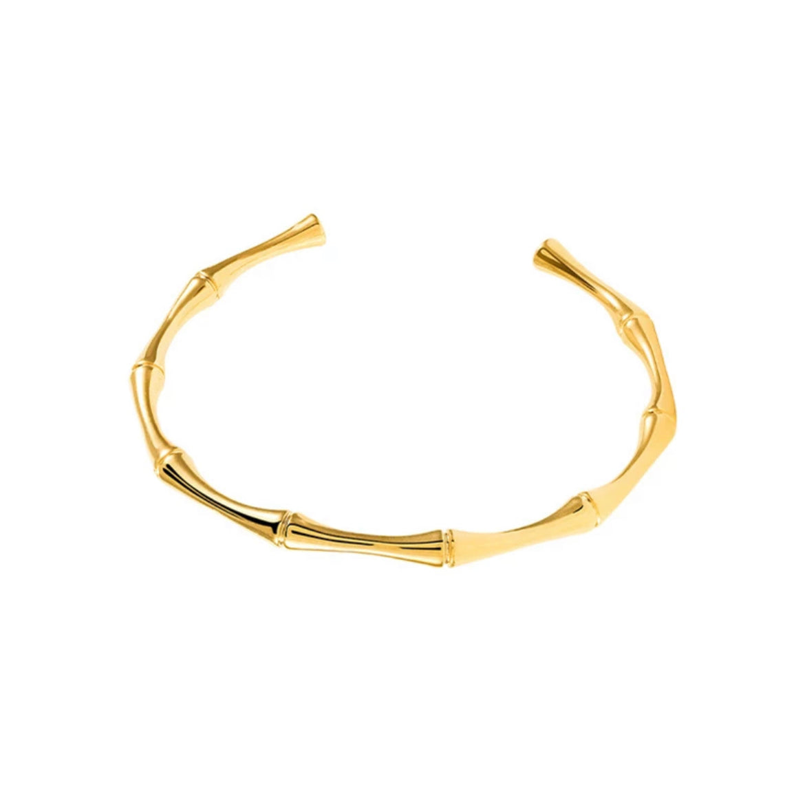 Amina Bamboo Joint Bangle / Stainless Steel - Nina Kane Jewellery