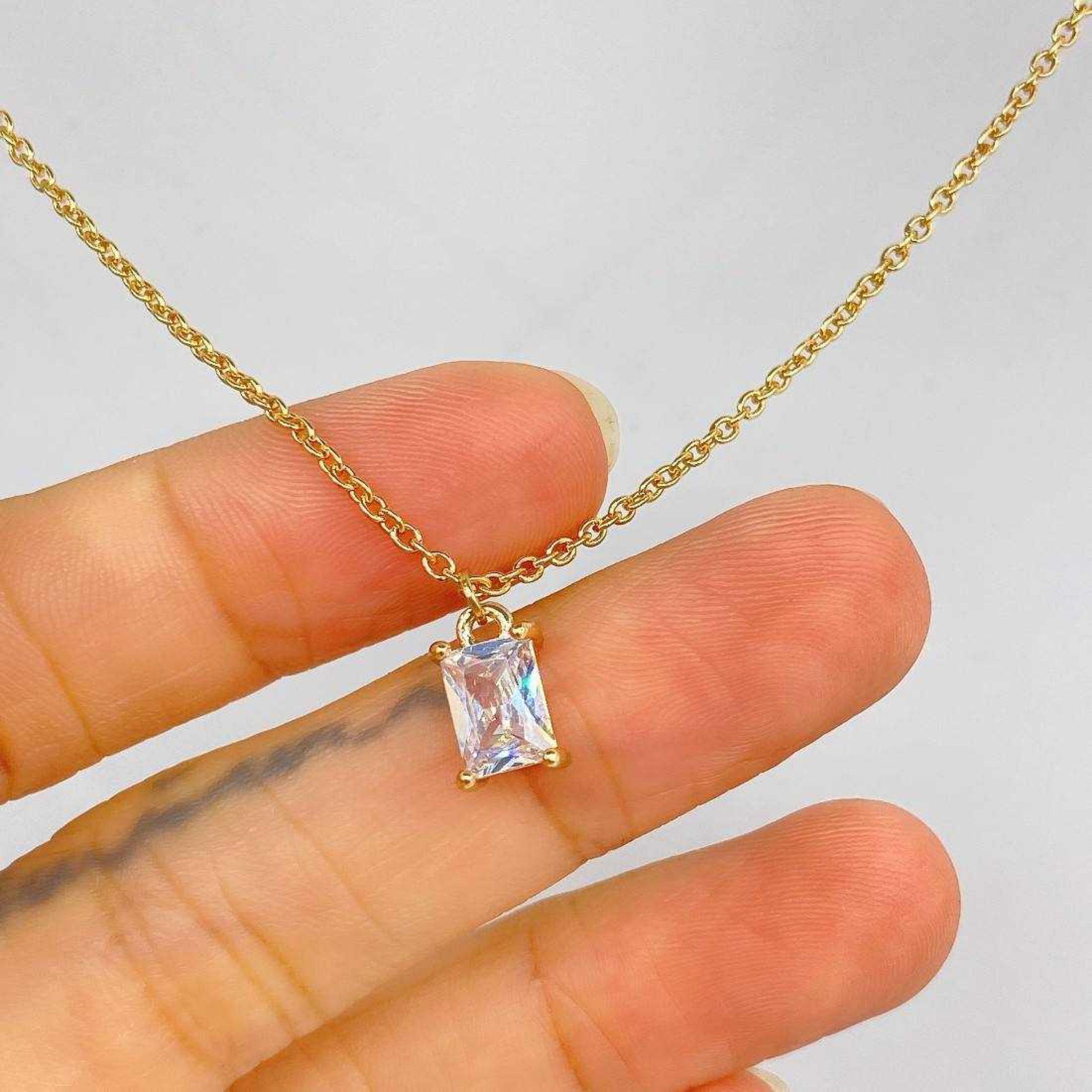 Savannah Zircon Diamond Necklace / Stainless Steel - Nina Kane Jewellery