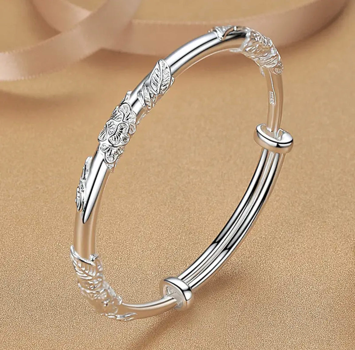 Hermione Inlaid Flower Bracelet / 925 Sterling Silver - Nina Kane Jewellery