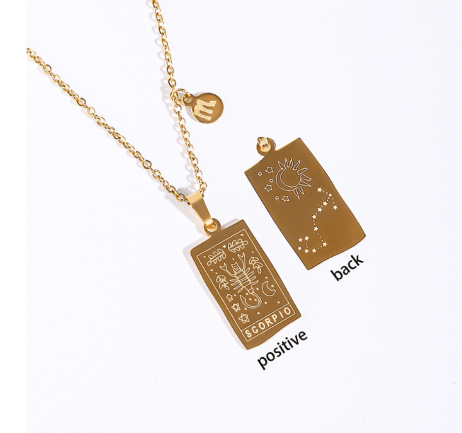 Atlantis Irregular Shape Zodiac Pendants / 18K Gold Plated - Nina Kane Jewellery