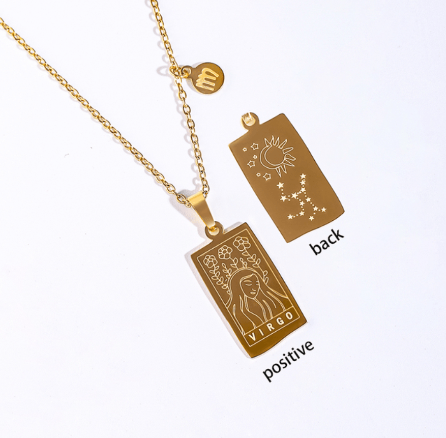 Atlantis Irregular Shape Zodiac Pendants / 18K Gold Plated - Nina Kane Jewellery