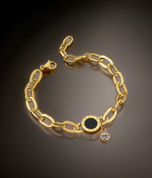 Kellie Roman Numeral Bracelet / 18K Gold Plated - Nina Kane Jewellery