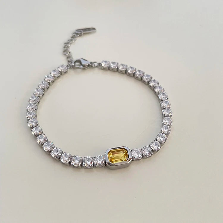 Charlotte Zircon Diamond Bracelets / Stainless Steel - Nina Kane Jewellery